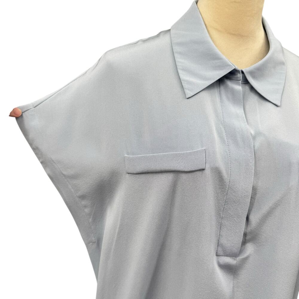 Diane von Furstenberg NWT XS/S Hatsu Tiered Colorblock Silk Crepe Shirt Dress - Picture 7 of 15
